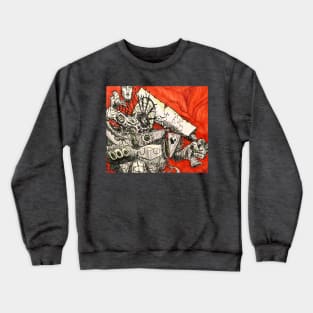 Pulling at the frayed ends before the torch, Crewneck Sweatshirt